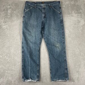 Vintage Lee Carpenter Jeans Mens 38x32 Blue Loose Fit Baggy Distressed Denim Y2K